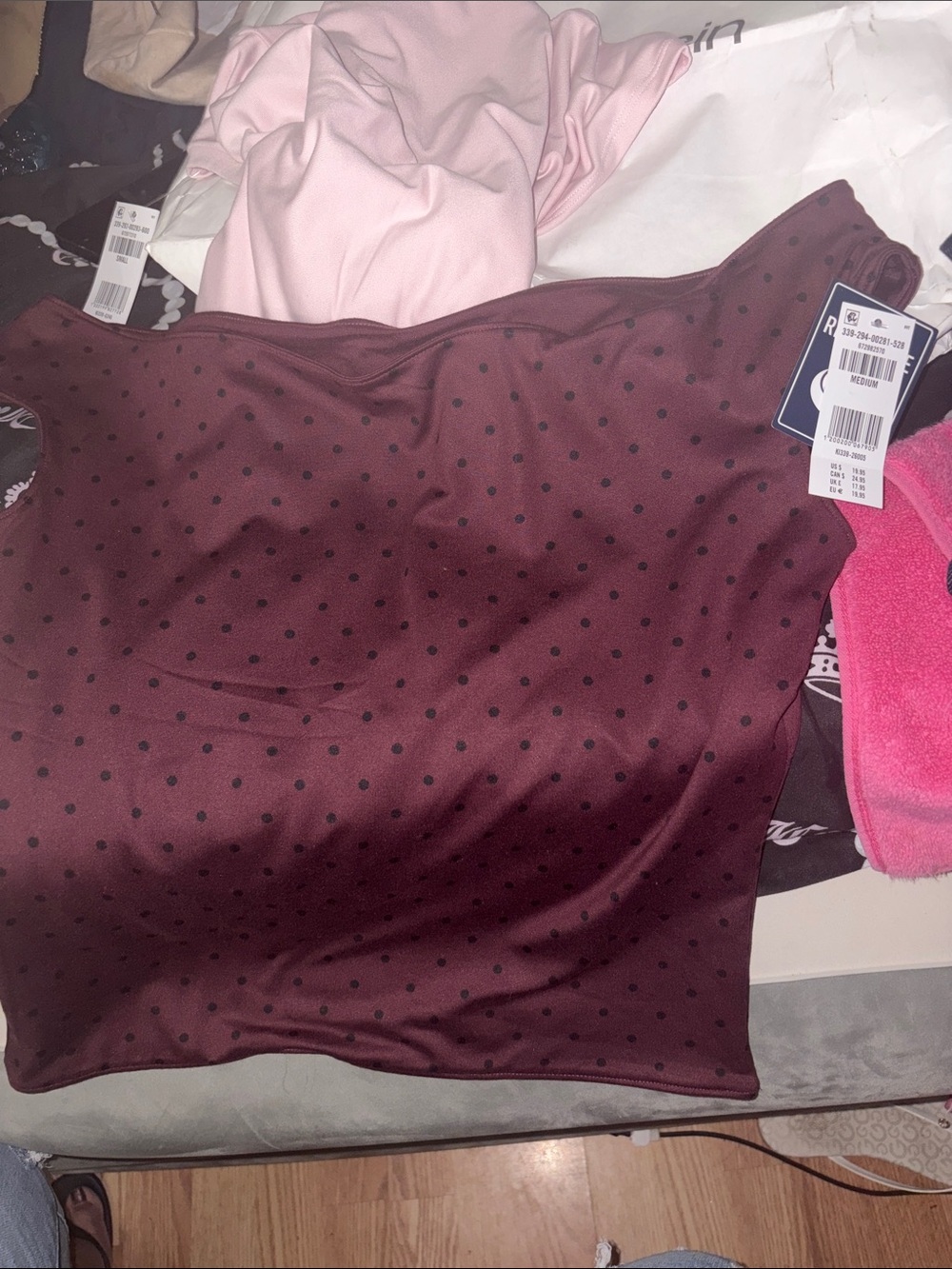 Hollister Burgundy Polka Dot Satin Camisole